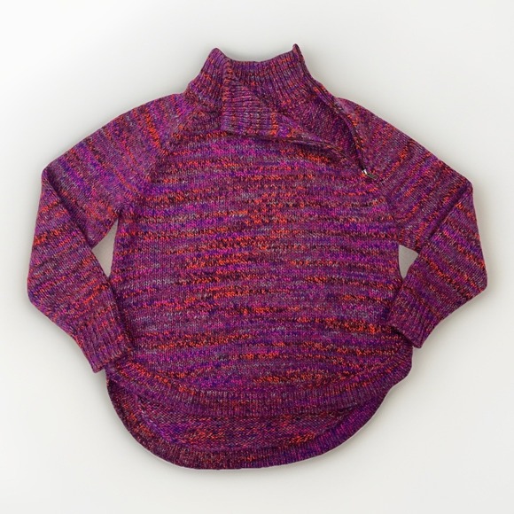 Madewell Purple Multicolored Zip Turtleneck Sweater‎ Wool Alpaca Blend - Picture 4 of 13